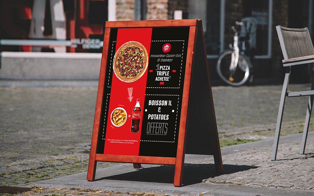 Chevalet Promotion Carry Out Delivery Pizza Hut