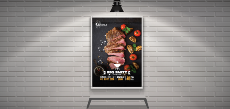 Golf Citrus BBQ Party poster design