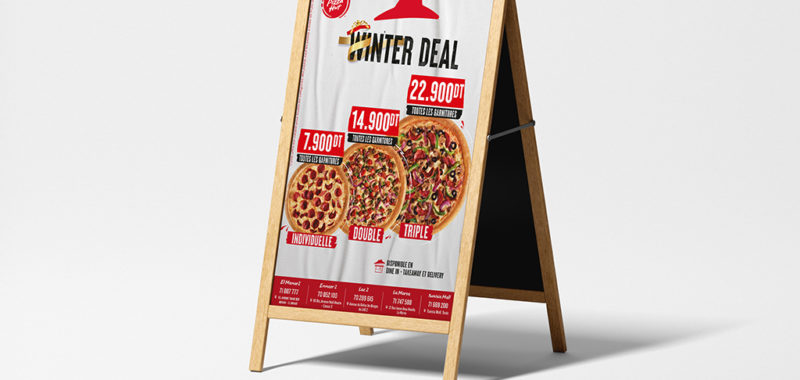 Winter deal Pizza Hut easel